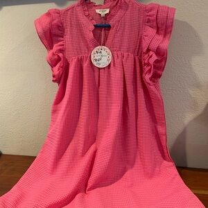 Umgee Vibrant Pink Textured Dress-Valentine’s Day ready (size small)